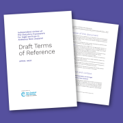 Consultation now open on draft Terms of Reference for Independent Review of the statutory framework for legal services